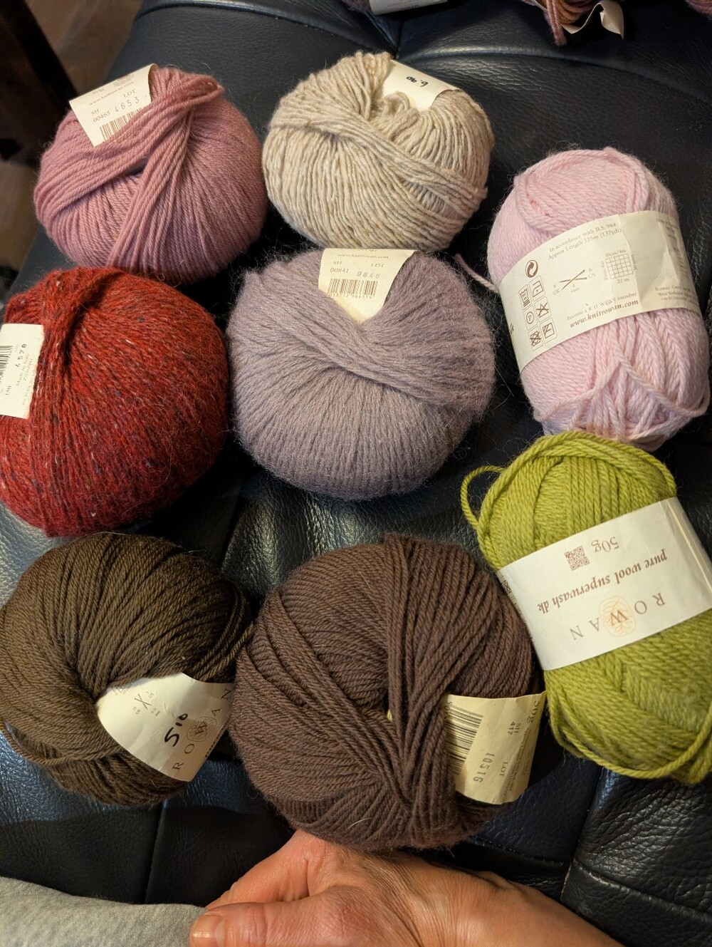 Lot of 8 Rowan Premium Yarn Skeins - 50g Each - Wool & Wool Blends Earthy Tones
